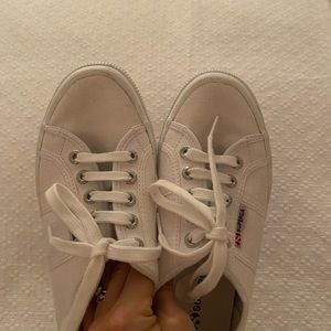 Superga white canvas women’s sneakers